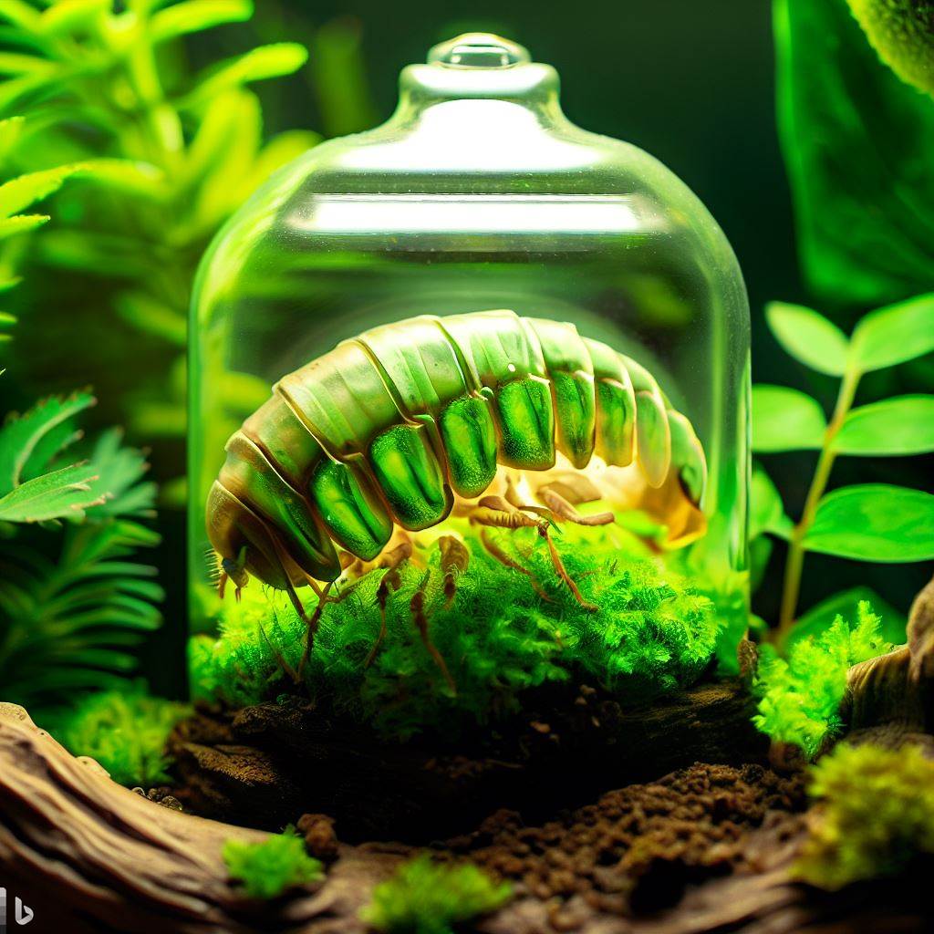 terrarium for isopods with green ecosystem